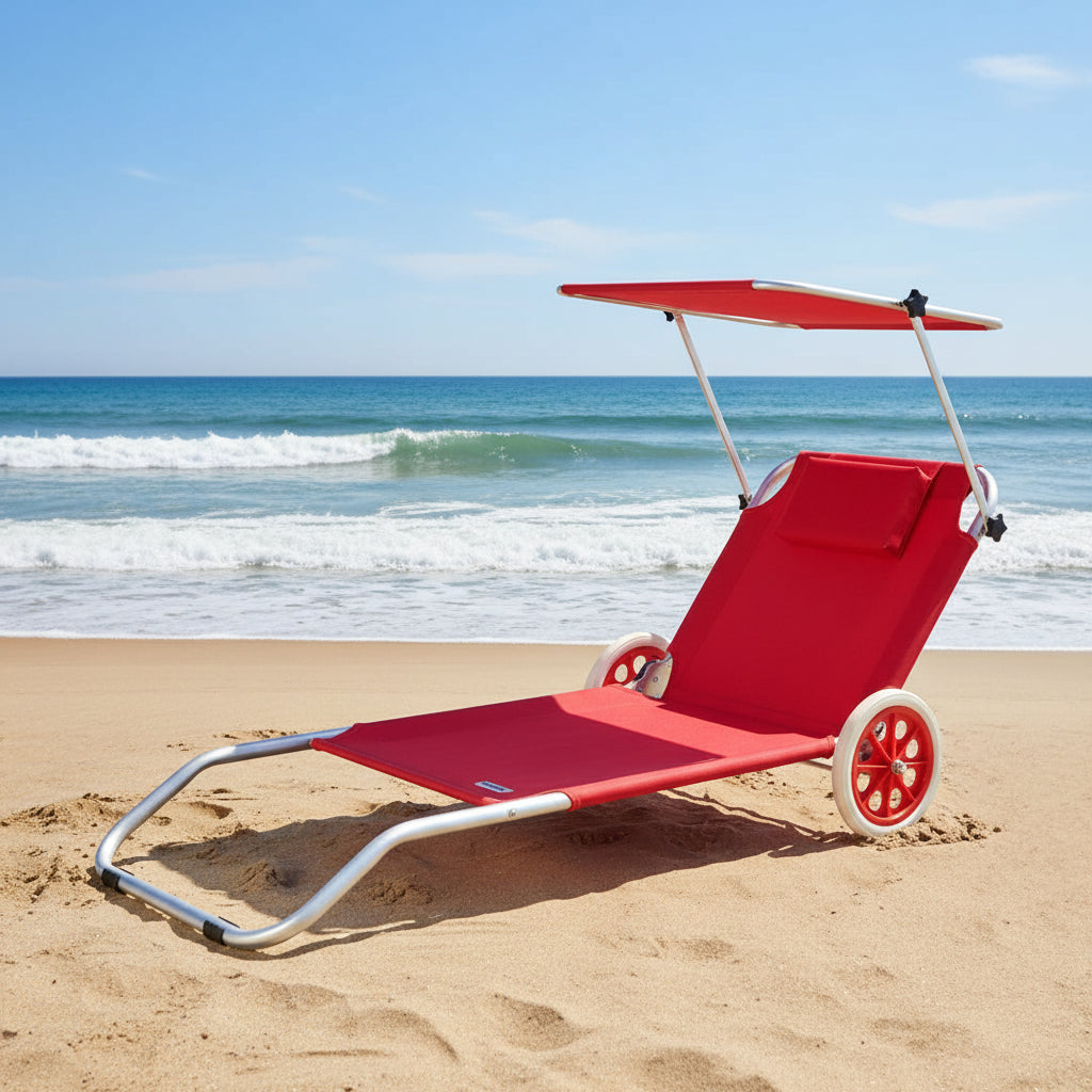 lettini rosso alluminio relax imbottito