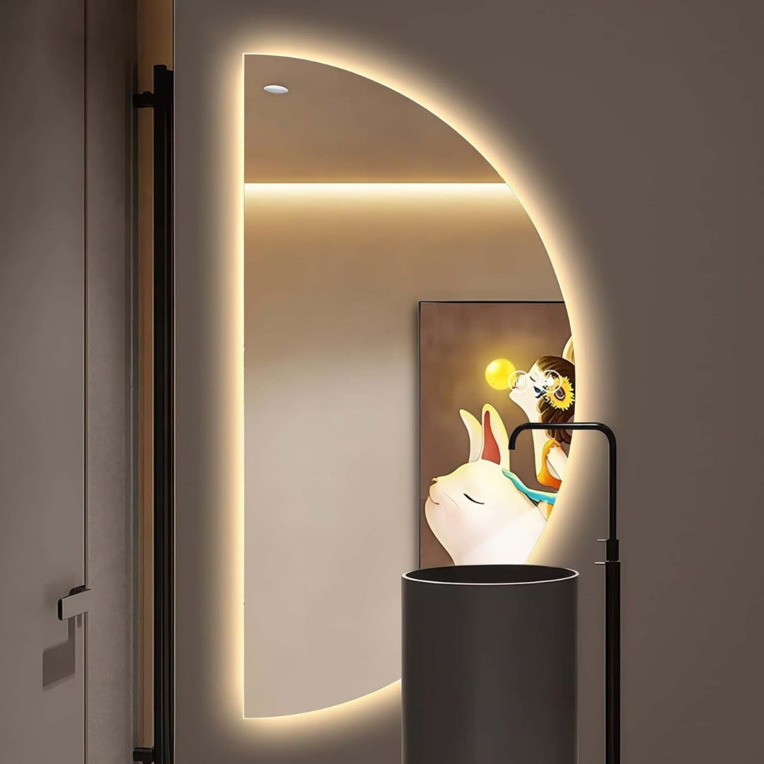 specchi da parete vetro temperato regolabile illuminato a led