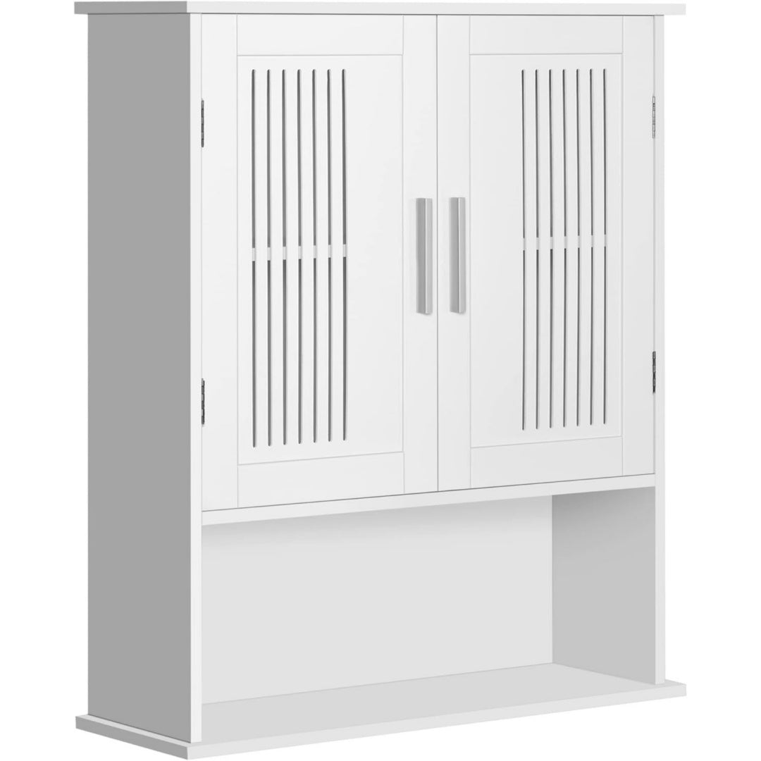 mobili a muro bianco per letto con ripiani 7