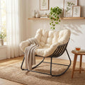 sedie a dondolo beige relax con cuscini